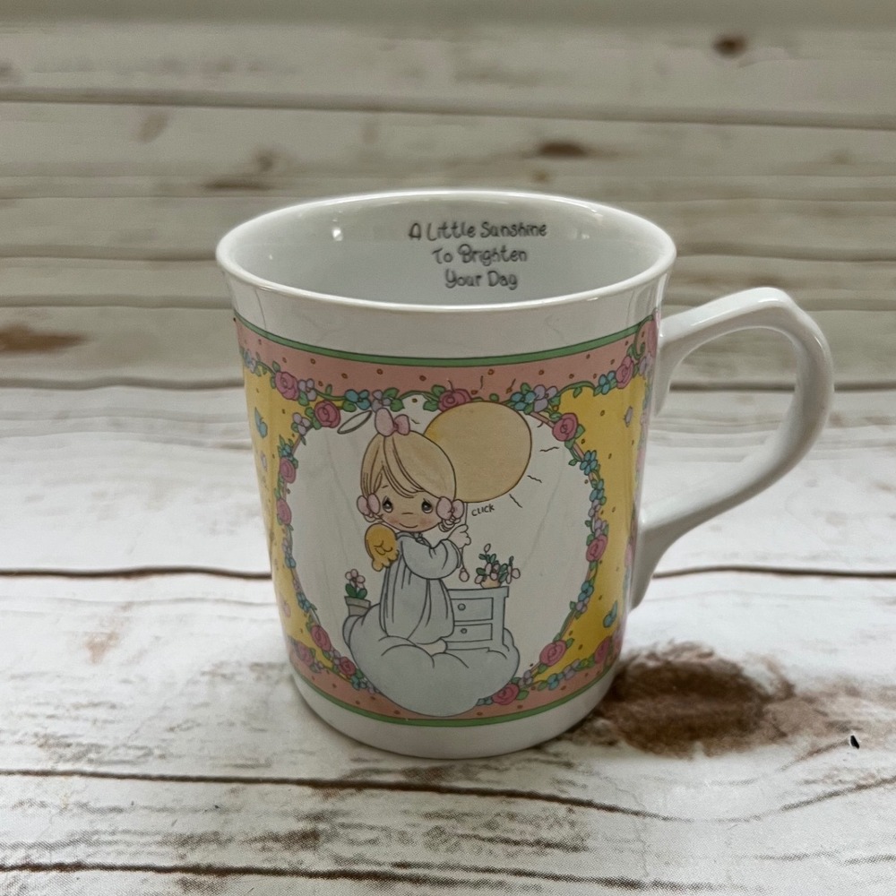 VTG 94 Precious Moments Mug 1994 A Little Sunshine To Brighten Your Day White OS
